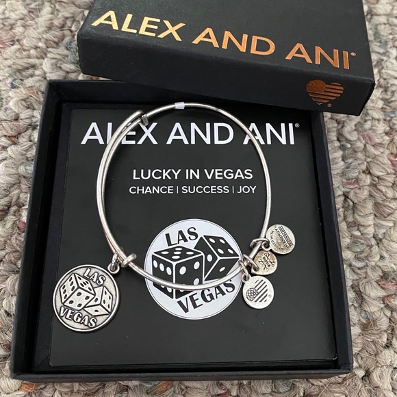 Alex and Ani Lucky in Las Vegas Dice Exclusive Gold Charm Bracelet Bangle Alex and Ani Lucky in Las Vegas Dice Exclusive Gold Charm Bracelet Bangle
